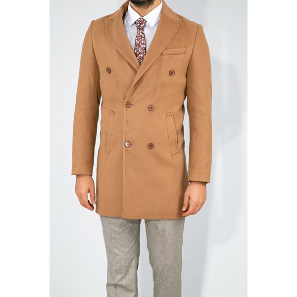 Suitmen Kruvaze Kaşe Kaban A.Camel Erkek Mont Fiyatı