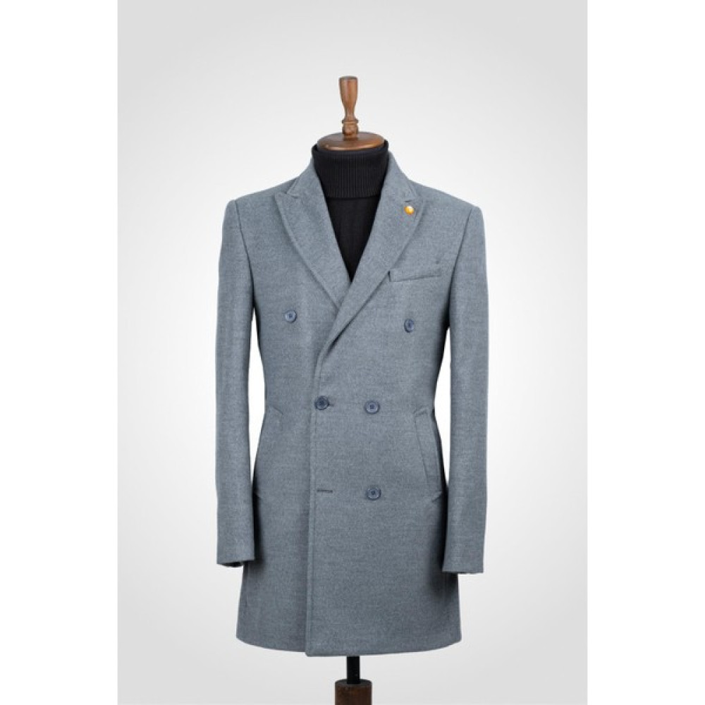 Suitmen Kruvaze Kaşe Kaban Gri Erkek Mont Fiyatı