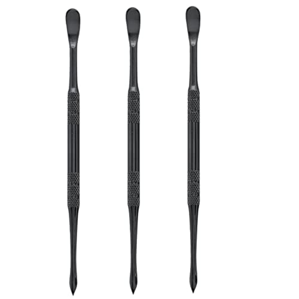 Suiwotin 3PCS Wax Carving Tools, Stainless Steel Wax Tool Carving Tool Kit, Double-Headed Sculpting Tool Spoon, Black