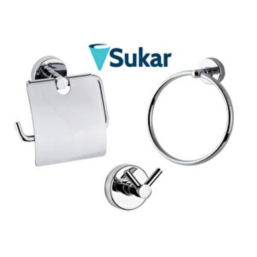 Sukar Banyo Aksesuar Seti Krom Kağıtlık - Askılık - Havluluk Banyo Aksesuarları Fiyatı