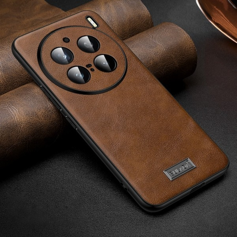 Sulada Tpu + Deri Kılıf Vivo X200 Pro Için (Yurt Dışından) - Kahverengi Cep Telefonu Ekran Koruyucusu Fiyatı