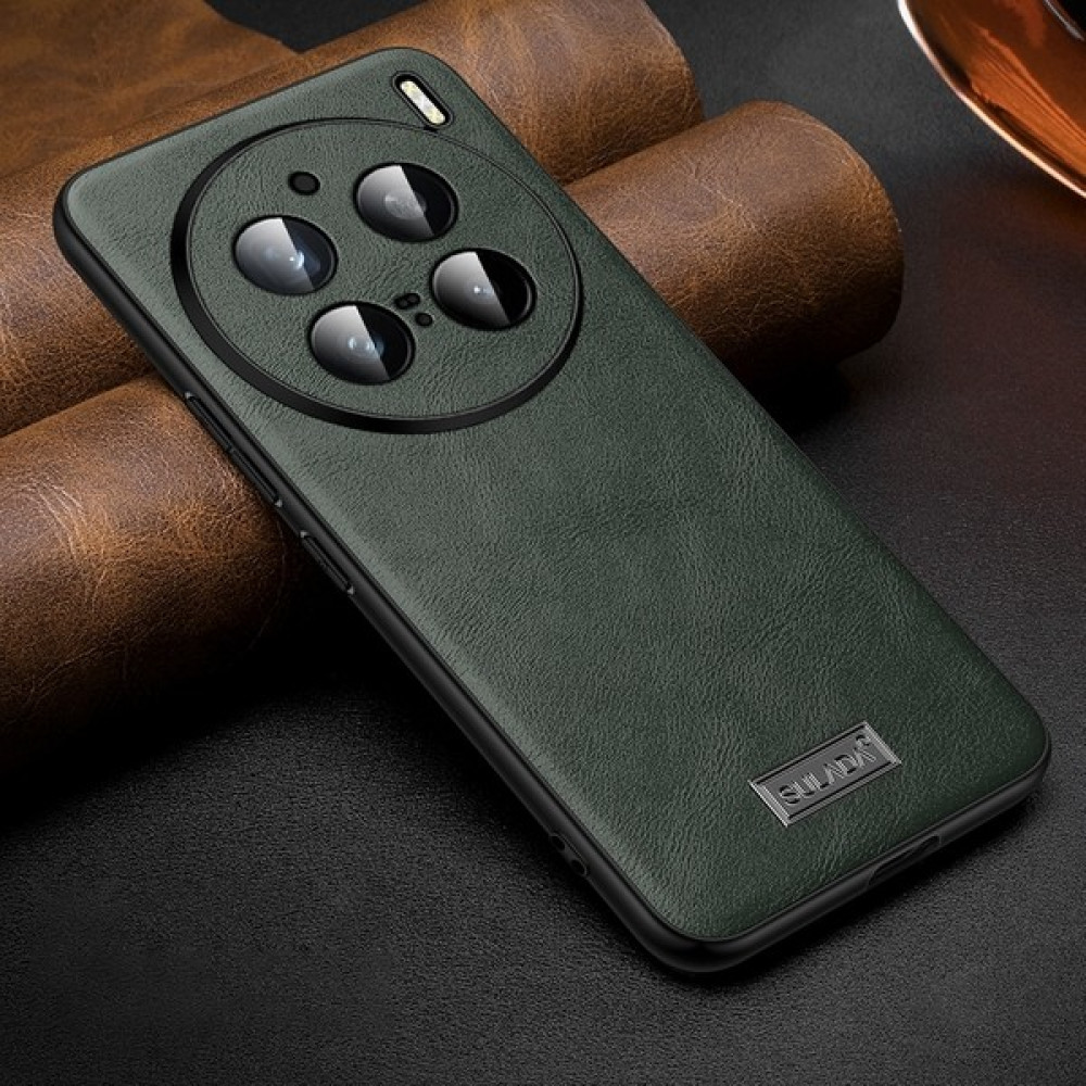 Sulada Tpu + Deri Kılıf Vivo X200 Pro Için (Yurt Dışından) - Yeşil Cep Telefonu Ekran Koruyucusu Fiyatı