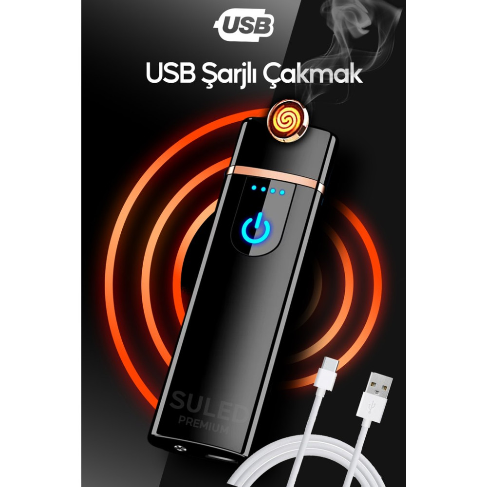 Suled Şarjlı Çakmak USB Şarjlı Pro Serisi Kamp Çakmağı Rüzgardan Etkilenmez Çakmak Fiyatı
