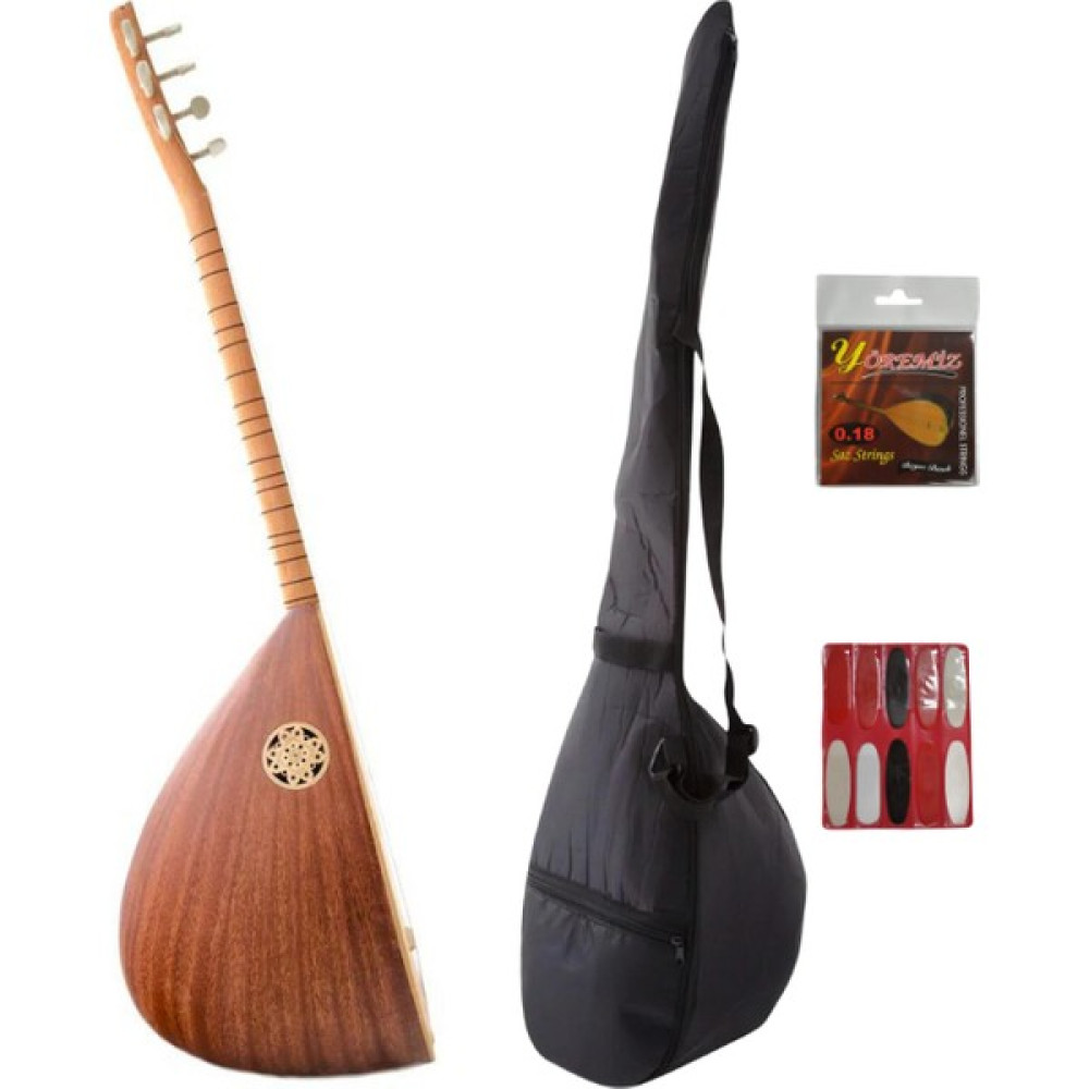 Sultan Instruments Kısa Sap Solak Bağlama Tam Set + Kılıf, Yedek Tel, Tezene Bağlamalar Fiyatı