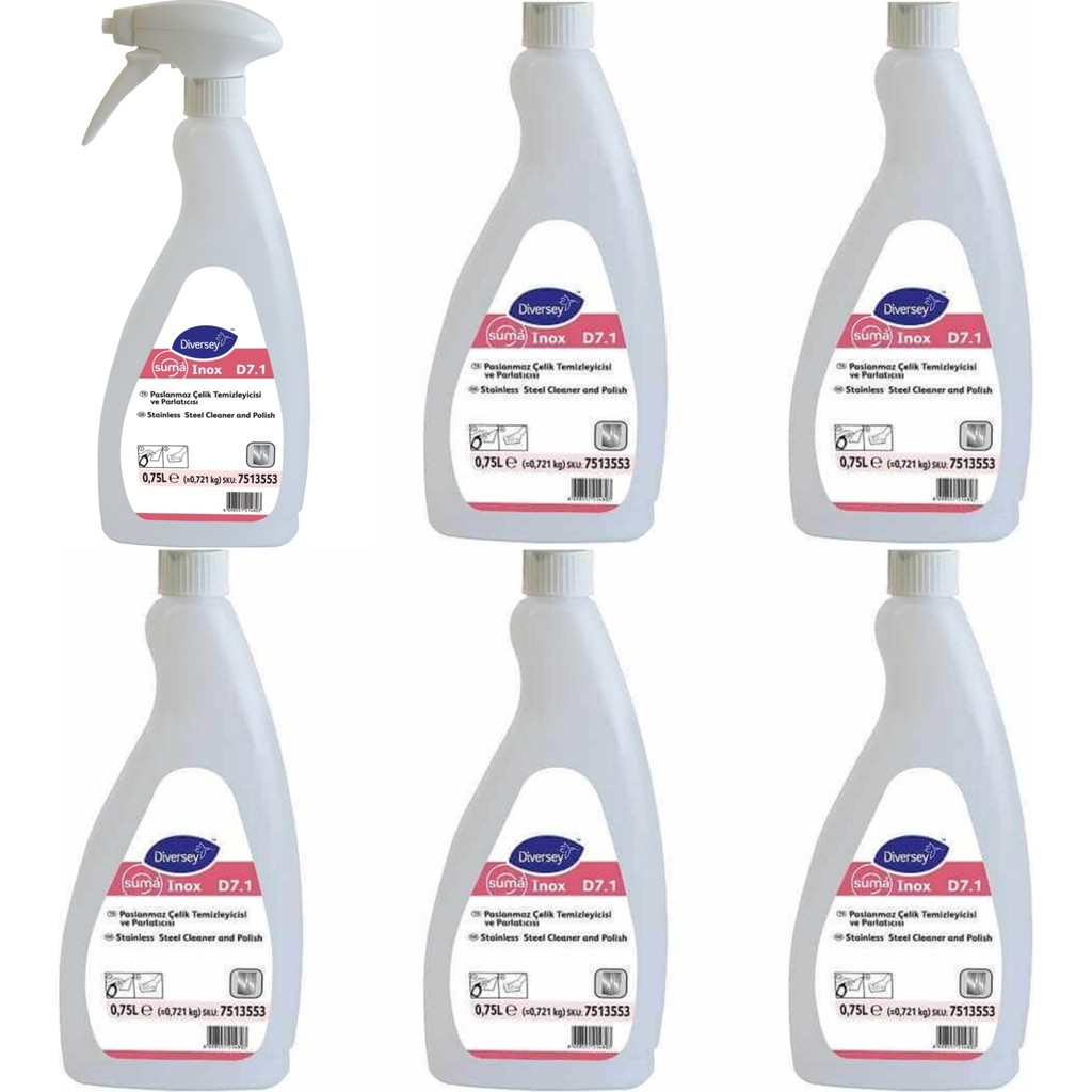 Suma Inox D7.1 Paslanmaz Çelik Temizleyici ve Parlatıcı 6 x 750 ml Bulaşık Yıkama Fiyatı