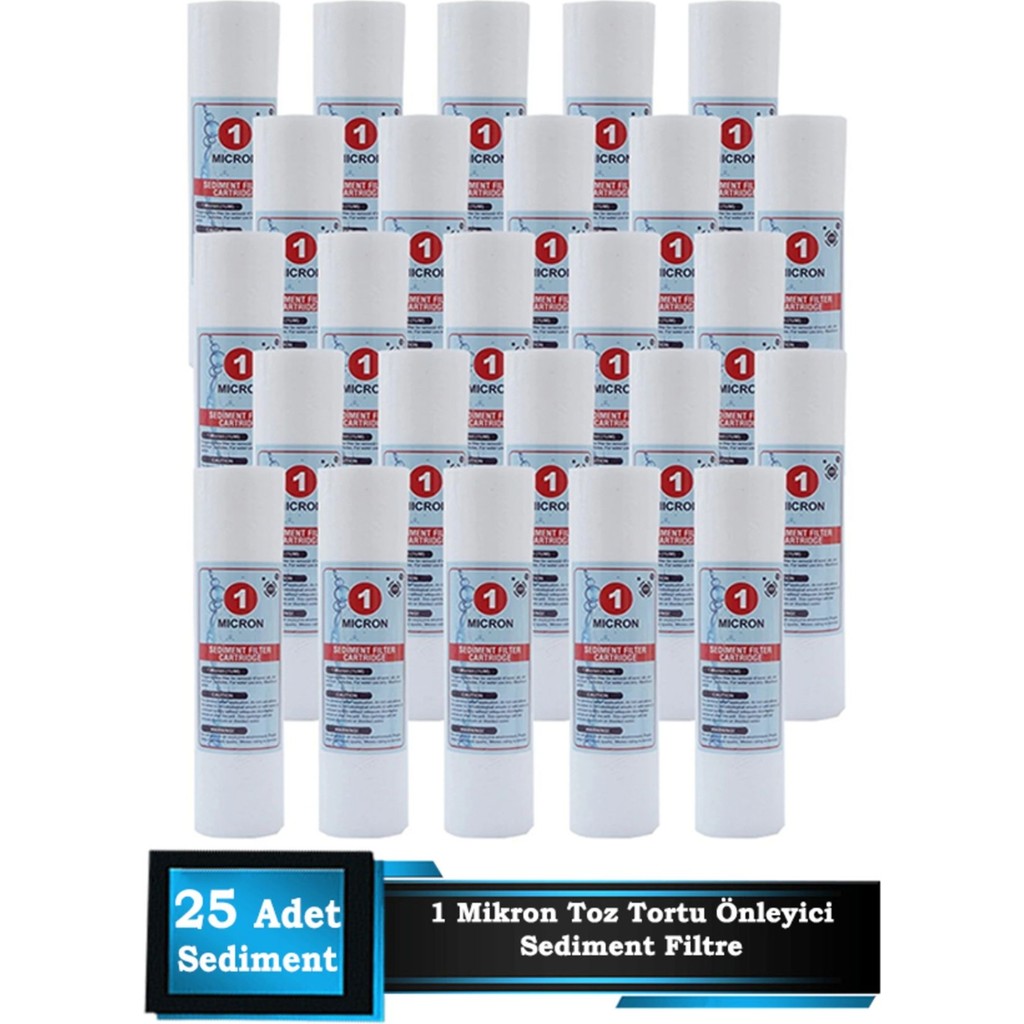 Sumarkt Açık Kasa Su Arıtma Cihazı 10 Inç 1 Mikron Sediment Spun Filtre (25 Adet) Diğer Fiyatı