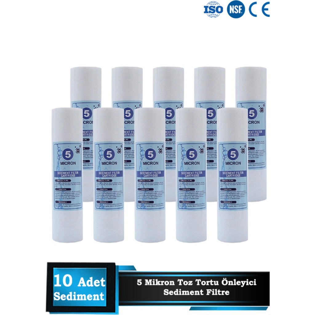 Sumarkt Açık Kasa Su Arıtma Cihazı 10 Inç 5 Mikron Sediment Spun Filtre ( 10 Adet ) Diğer Fiyatı