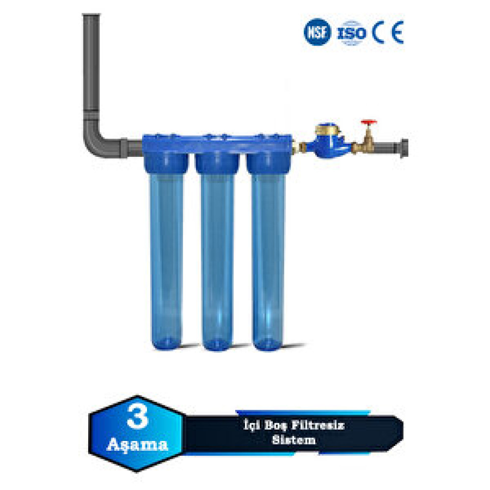 Sumarkt Atlantis Daire Bina Girişi 20 İnch 3 Aşama Su Arıtma Yumuşatma Cihazı(i̇çi̇ Boş,fi̇ltresi̇z Si̇stem) Su Arıtma Cihazı Fiyatı