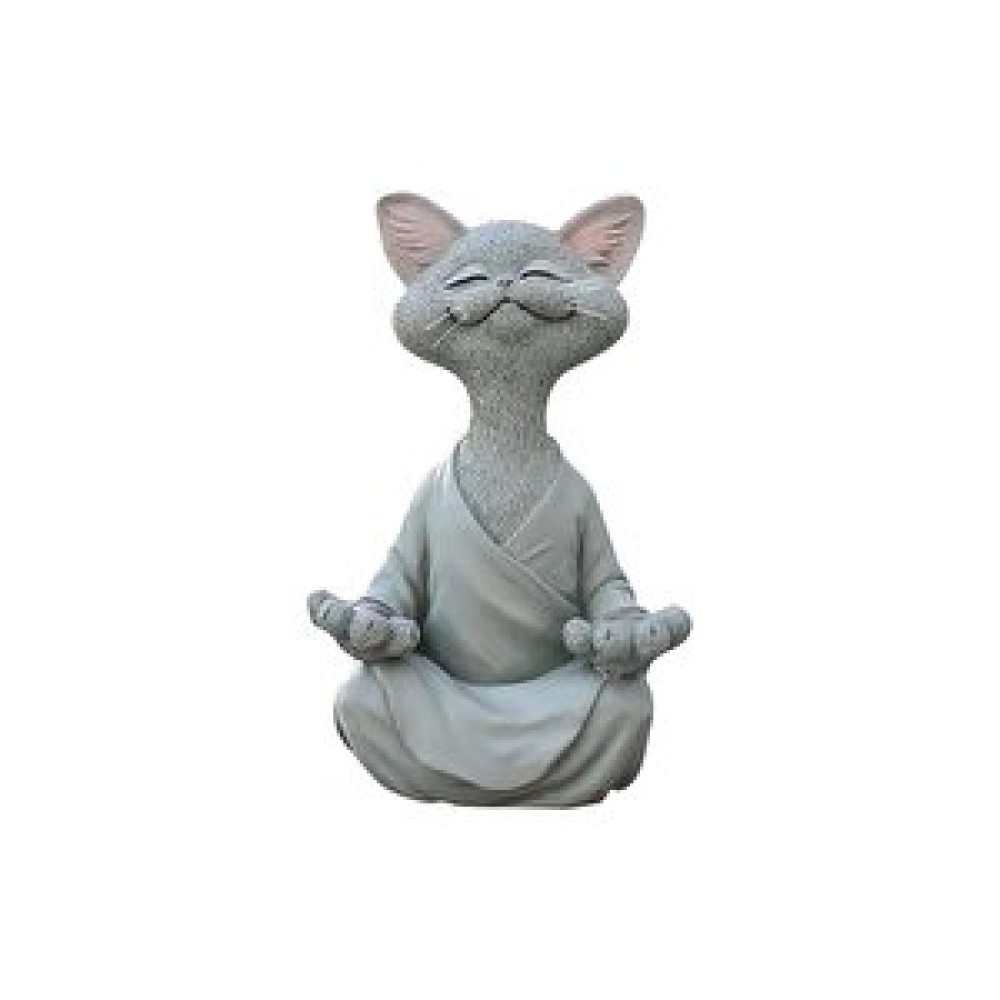 Sume Dekoratif Yoga Yapan Kedi Biblo Meditasyon Kedi Heykeli Ev Dekoru Gri Biblo Fiyatı