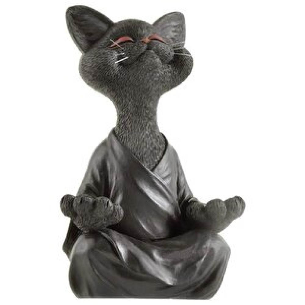 Sume Dekoratif Yoga Yapan Kedi Biblo Meditasyon Kedi Heykeli Ev Dekoru Siyah Biblo Fiyatı