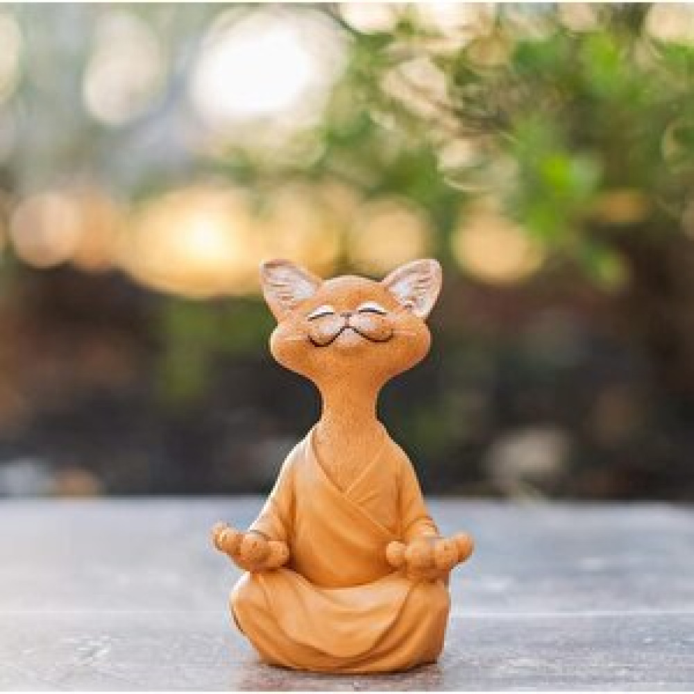 Sume Dekoratif Yoga Yapan Kedi Biblo Meditasyon Kedi Heykeli Ev Dekoru Turuncu Biblo Fiyatı