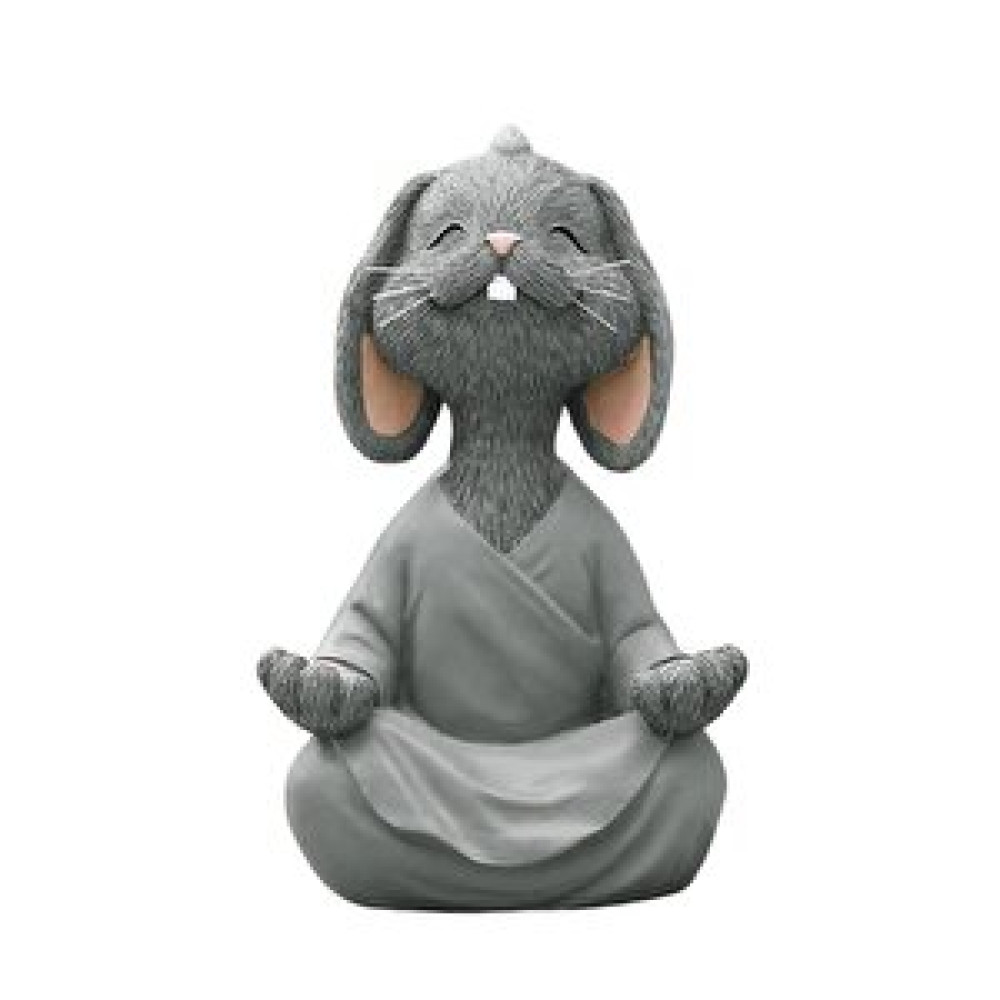 Sume Dekoratif Yoga Yapan Tavşan Biblo Meditasyon Büyük Boy Tavşan Heykeli Ev Dekoru 18x11.5 Cm Gri Biblo Fiyatı