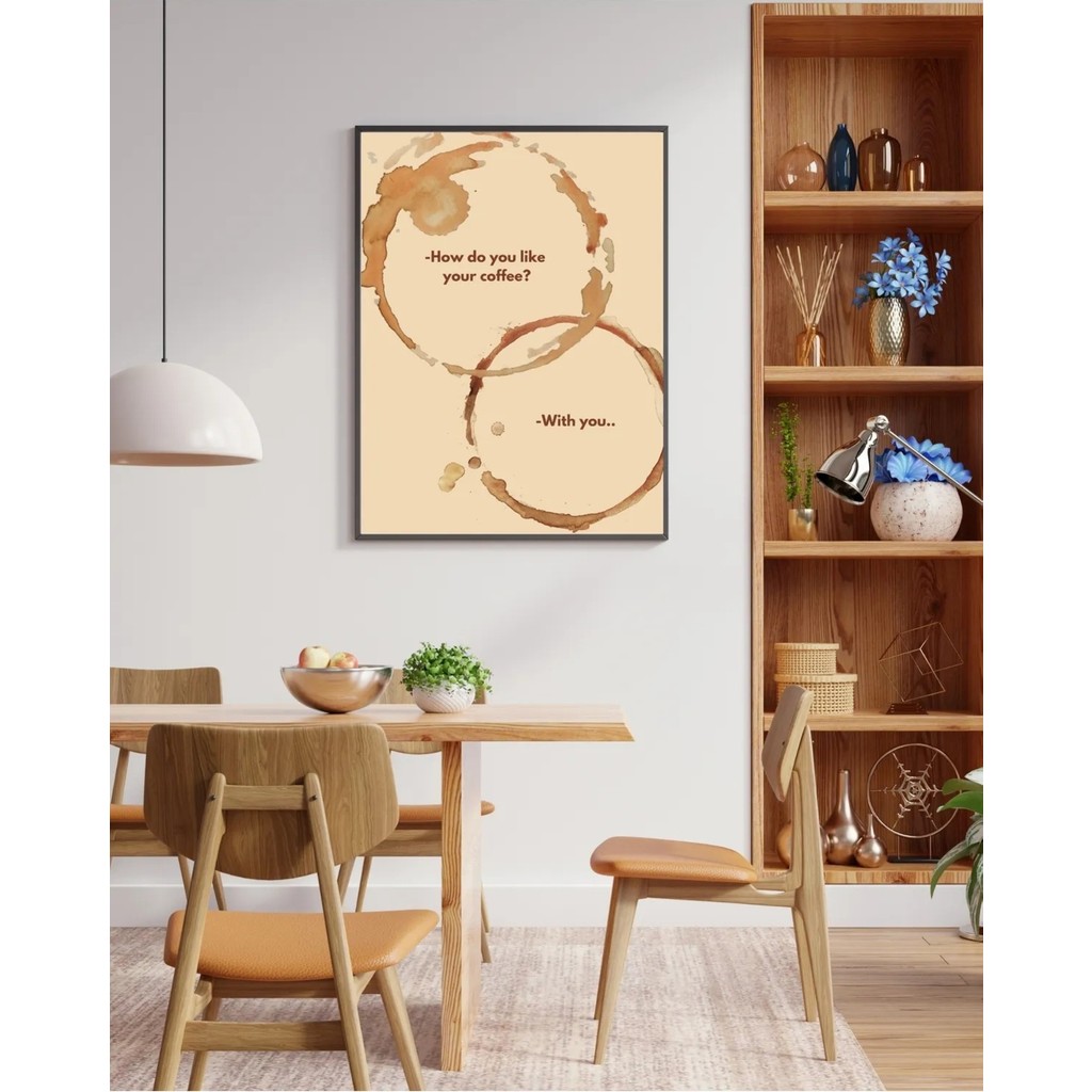 Sümer Çerçeveli, 'coffee' Kahve Köşesi Çerçeveli Poster, Özel Tasarım Tablo, Pinterest Tarzı Poster - 13 x 18 - Ahşap Kanvas Tablo Fiyatı