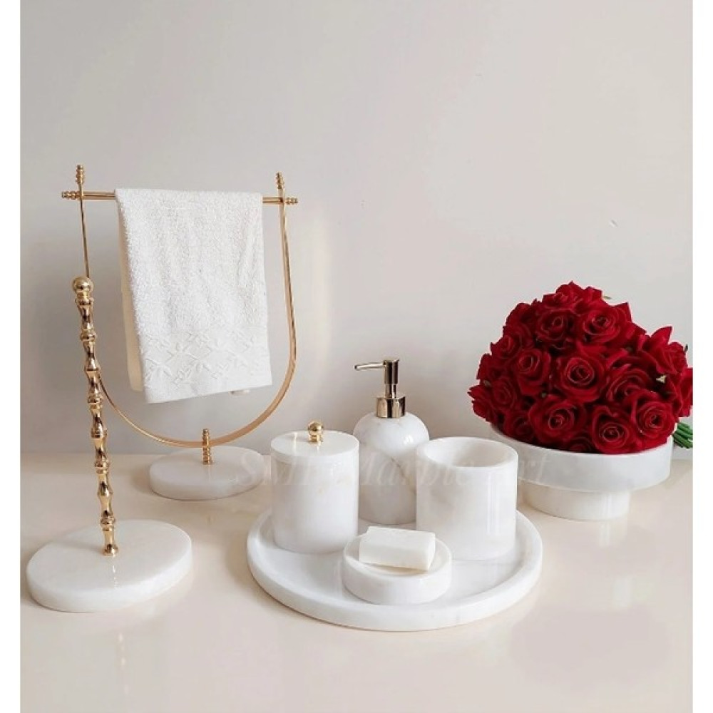 Sümeyra Marble Art Longue - Doğal Beyaz Mermer Sunum Tepsisi 8 Parça Gold Oto Boyaları Fiyatı