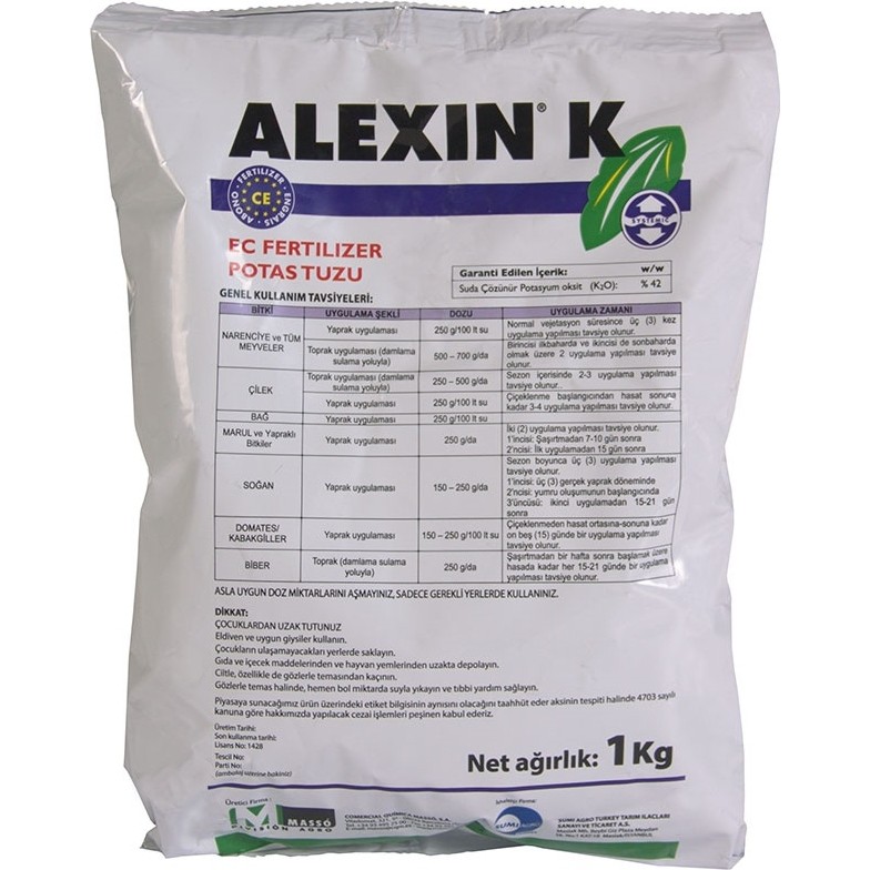 SUMİ AGRO Alexin-K(Potas Tuzu)-1kg Diğer Fiyatı