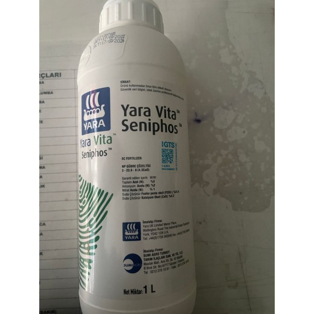 SUMİ AGRO Yara Vita Seniphos 3-23.6-0+ 4.3 Cao 1 Lt Gübre Fiyatı