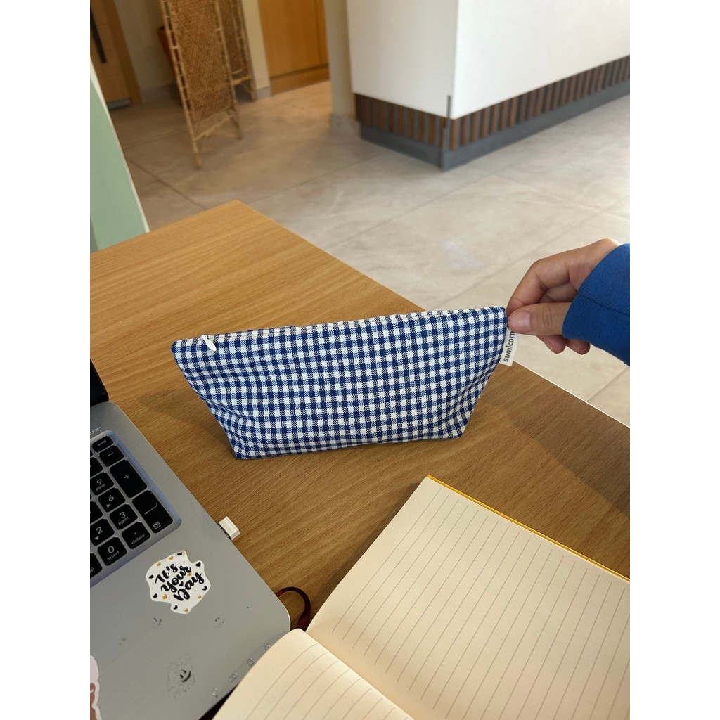 Sumicorn Design Minik Pötikareli Yıkanabilir Fermuarlı Tek Gözlü Bez Kalemlik Kalem Kutusu Cüzdan Makyaj Çantası - Saks Mavisi Kalem & Yazı Gereçleri Fiyatı