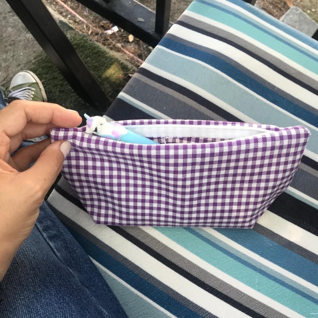 Sumicorn Design Mor Pötikareli Tek Gözlü Bez Kalemlik Kalem Kutusu Kalem & Yazı Gereçleri Fiyatı