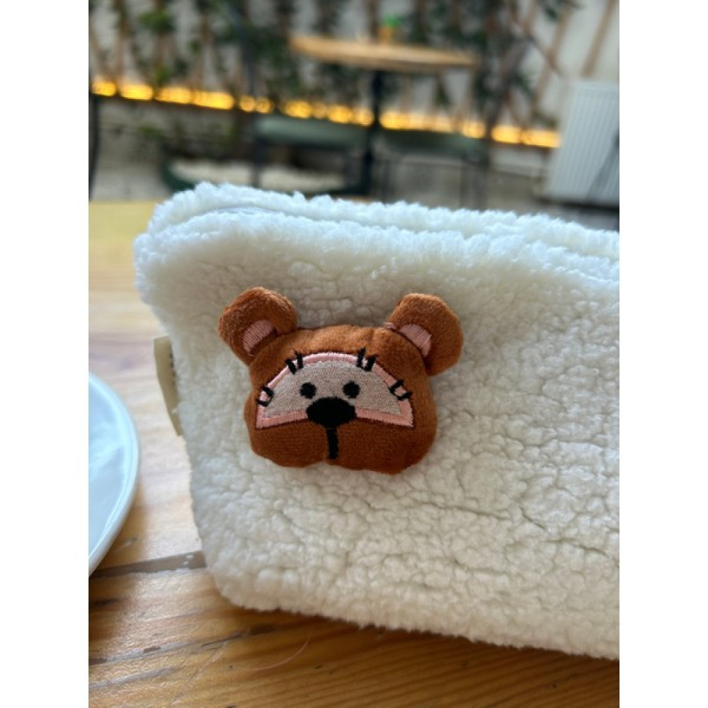 Sumicorn Design Sevimli Ayıcık Peluş Yıkanabilir Fermuarlı Pötikare Astarlı Bez Kalemlik Kalem Kutusu Makyaj Çantası - Kahve Kalemlik (Kalem Kutusu) Fiyatı