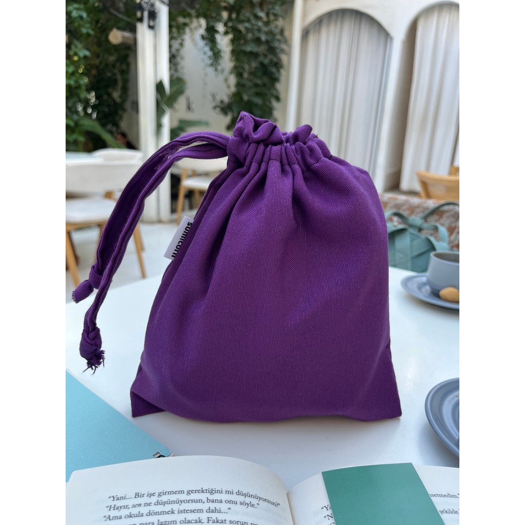 Sumicorn Design Soft Mor Renkli Çevre Dostu Bez Kese, Keten Düzenleyici Kese, Hediye Kesesi, Makyaj Çantası Makyaj Çantası Fiyatı