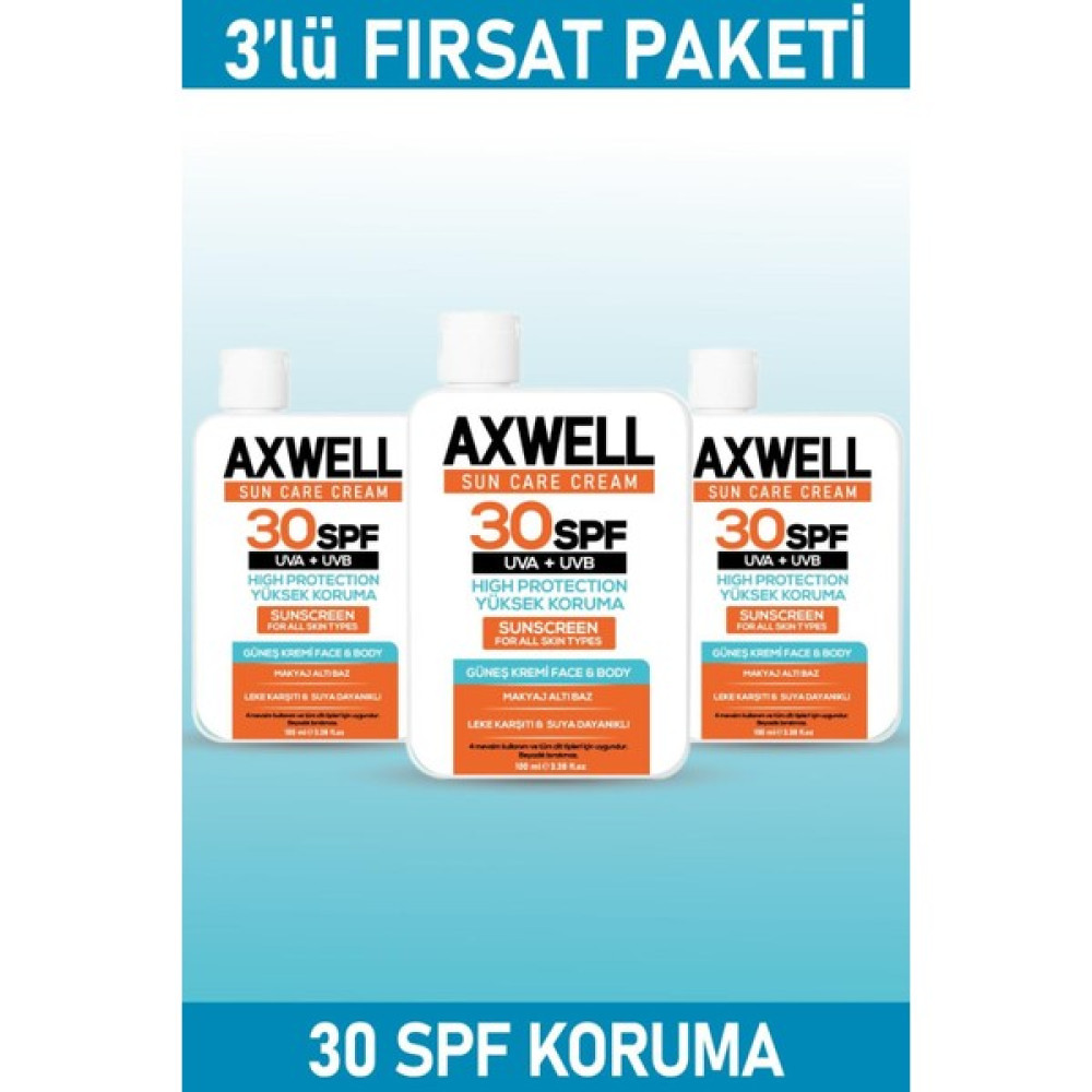 Sun Care Cream Güneş Kremi Yüksek Koruma 30 SPF 100ml 3 Lü Fırsat Seti Bebek Güneş Kremi Fiyatı