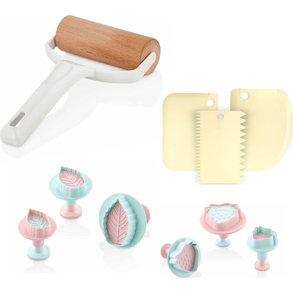 Sun Plastik +6 Adet Basmalı Kurabiye Kalıbı + 3'lü Sarı Hamur Kesici + Hamur Rulosu Kek Kalıpları Fiyatı