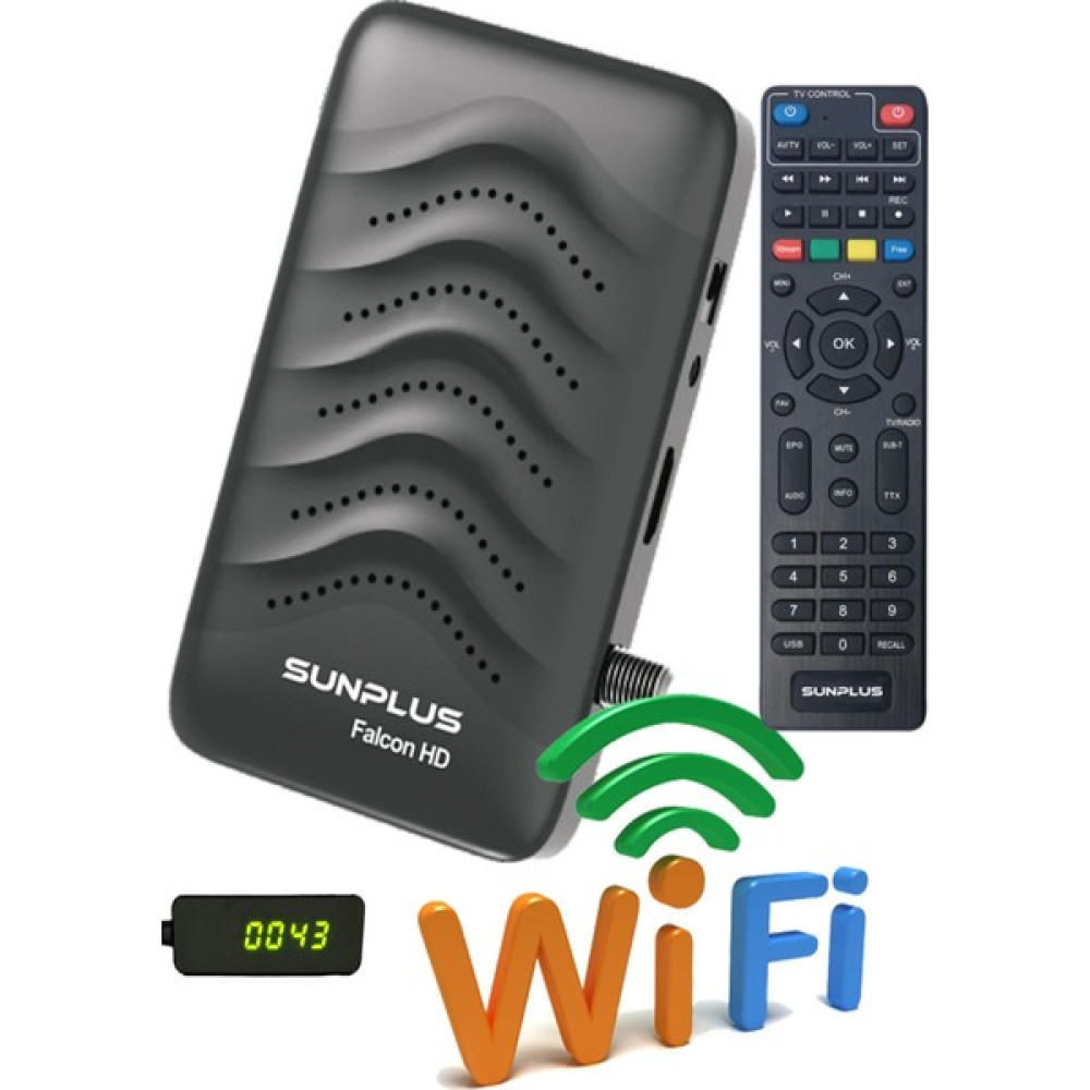 Sun Plus Falcon Çanaklı-Çanaksız Wi-Fi Dahil Full Hd Uydu Alıcısı (Sınırsız Sinema Paketli) - Siyah Uydu Alıcıları Fiyatı