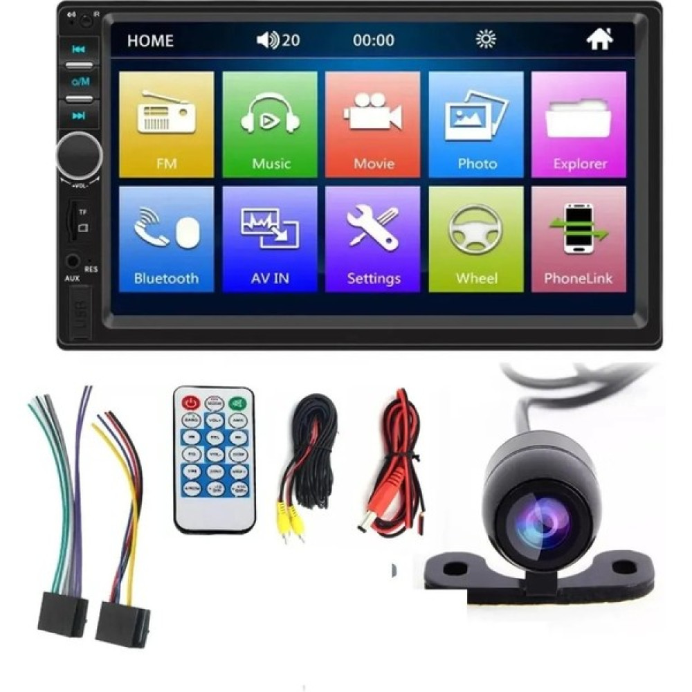 Sunask 7 Inc Ekranlı Araba Oto Teyp Park Kamera Bluetooth Mp5 USB Sd Kart Radyo Rgb Tuş Işığı - Gri Oto Teypleri Fiyatı