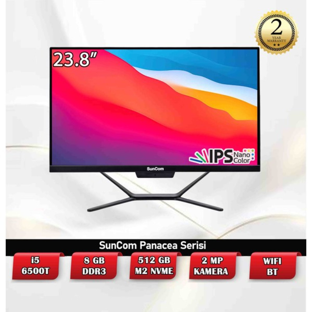Suncom Panacea SCA-565085M23 I5-6500T 8gb 512GB M2 SSD O/b 23.8" IPS Siyah Dos All In One Pc Monitör PC (All-in-One) Fiyatı