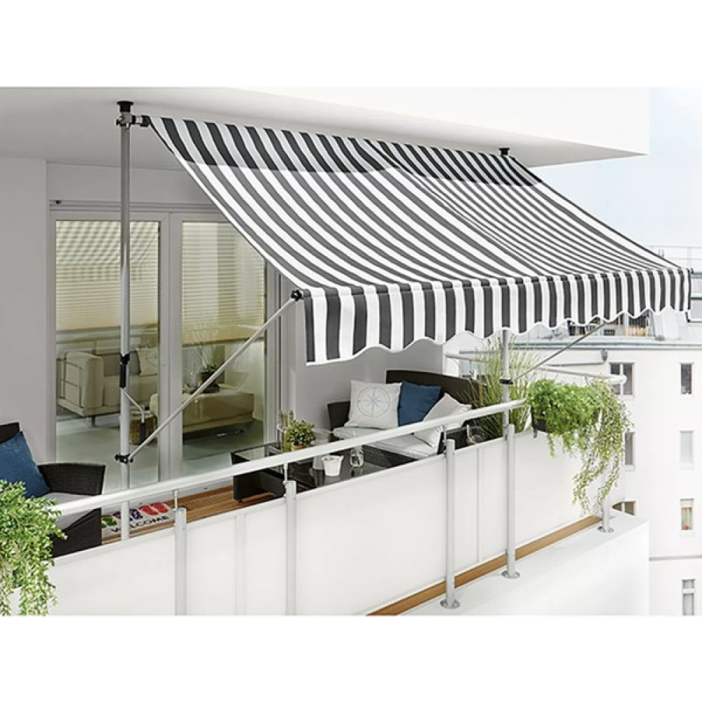 Sunfun Teleskopik Tente Gri-Beyaz 300X130 cm - Polyester - Yükseklik: 2 Mden 3 Mye Kadar Ayarlanabilir Bahçe Tentesi Fiyatı