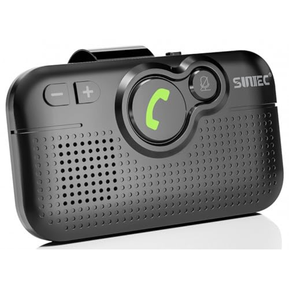 SUNITEC Handsfree Bluetooth Car Kit for Cell Phone, Wireless Bluetooth Speaker for Car, AUTO Power ON Support Siri Google Voice Assistant Hands Free Phone Speakerphone with Visor Clip-BC980SA