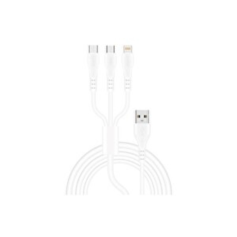 Sunix 3.1a 3in1 Type-c / Micro / Lightning Şarj Ve Data Kablosu 1 Metre Sc-63 Cep Telefonu Kablosu Fiyatı