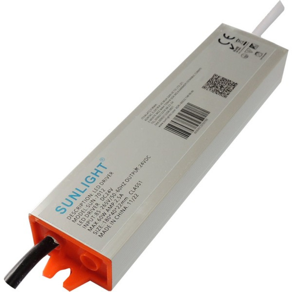 Sunlight Dış Mekan Şerit Led Trafo, Adaptör, Driver 24V 2,5 Amper 60 Watt Led Aydınlatmalar Fiyatı