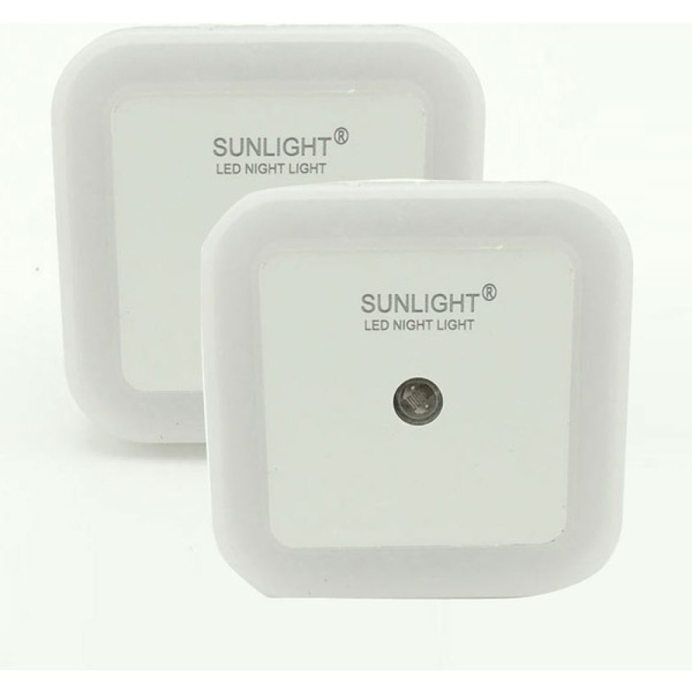 Sunlight Kare LED Gece Lambası 0,5W Işıklı Fişli Fotosel Sensörlü 2 Adet - Beyaz Gece Lambası Fiyatı