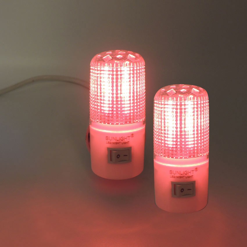 Sunlight Kısa LED Gece Lambası 0,5W Tasarruflu Işıklı Fişli Düğmeli 2'li - Kırmızı Gece Lambası Fiyatı