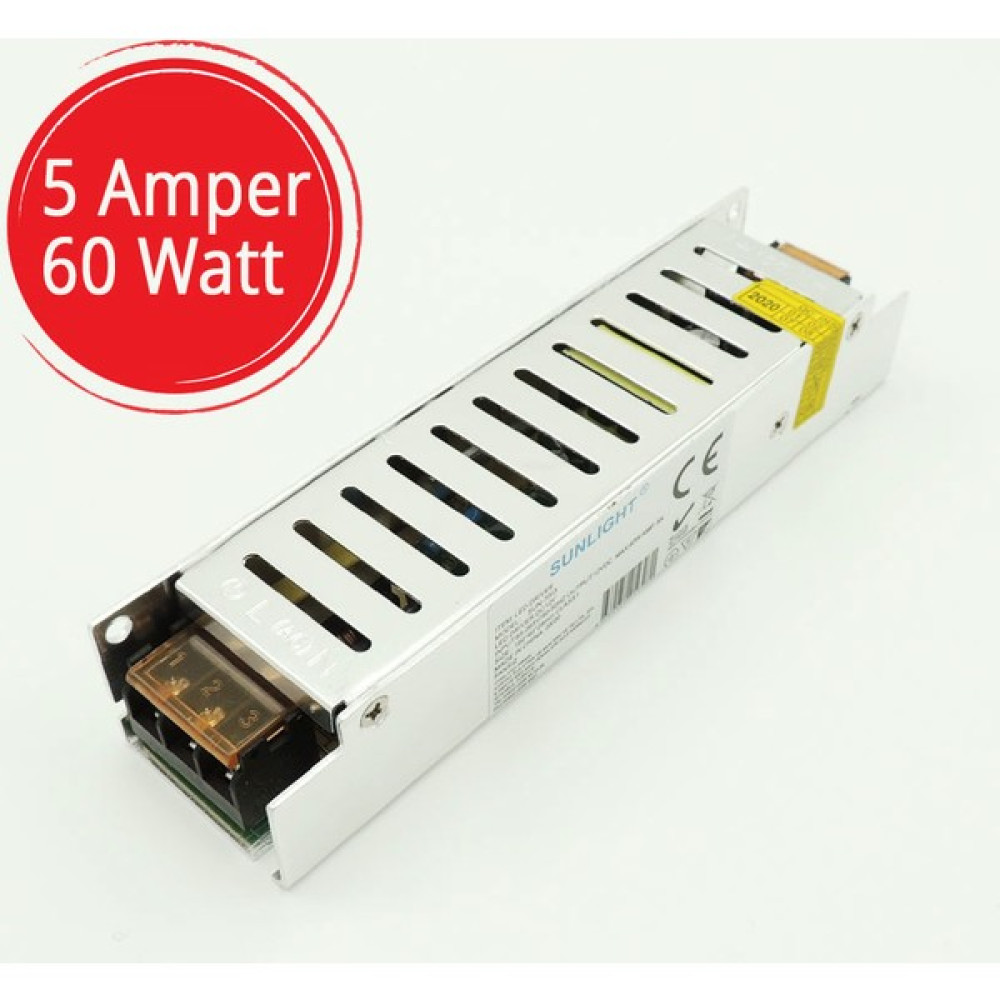Sunlight Şerit LED Trafo 12V Adaptör Driver 5 Amper 60 Watt Led Aydınlatmalar Fiyatı