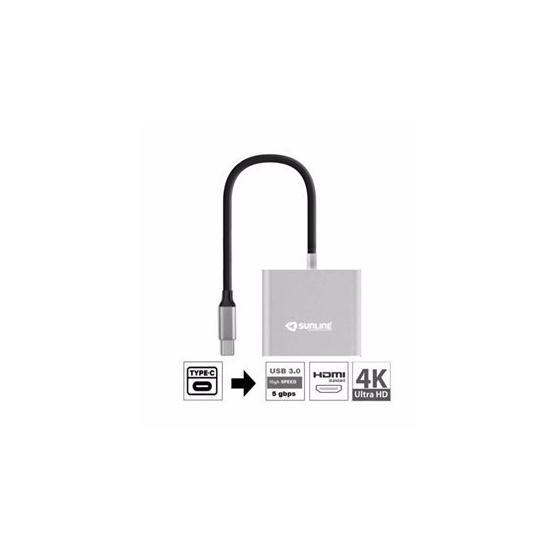 Sunline 170676 USB Type C-USB3.0+HDMI Dönüştürücü