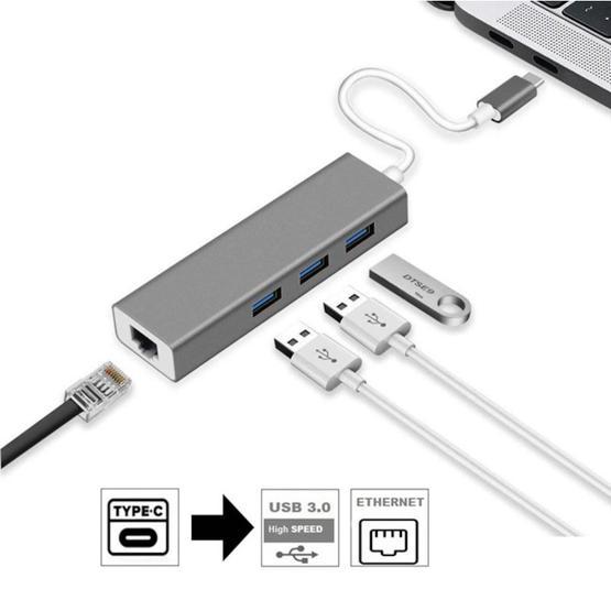 Sunline 1706904 Type C 3X USB 3.0-1X RJ45 LAN Dönüştürücü
