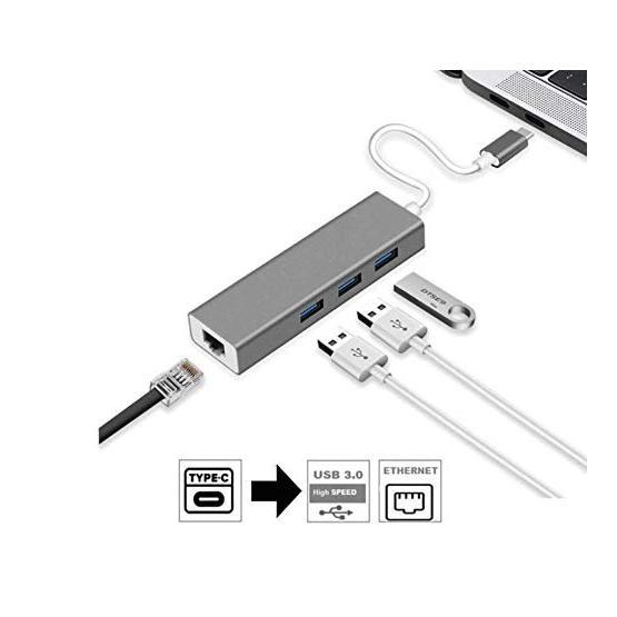 Sunline 1706904 Type C 3X USB 3.0-1X RJ45 LAN Dönüştürücü