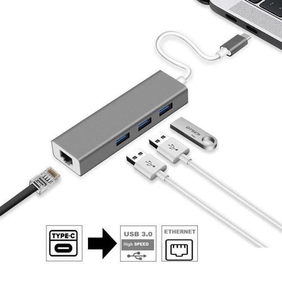 Sunline 1706904 Type C 3X USB 3.0-1X RJ45 LAN Dönüştürücü