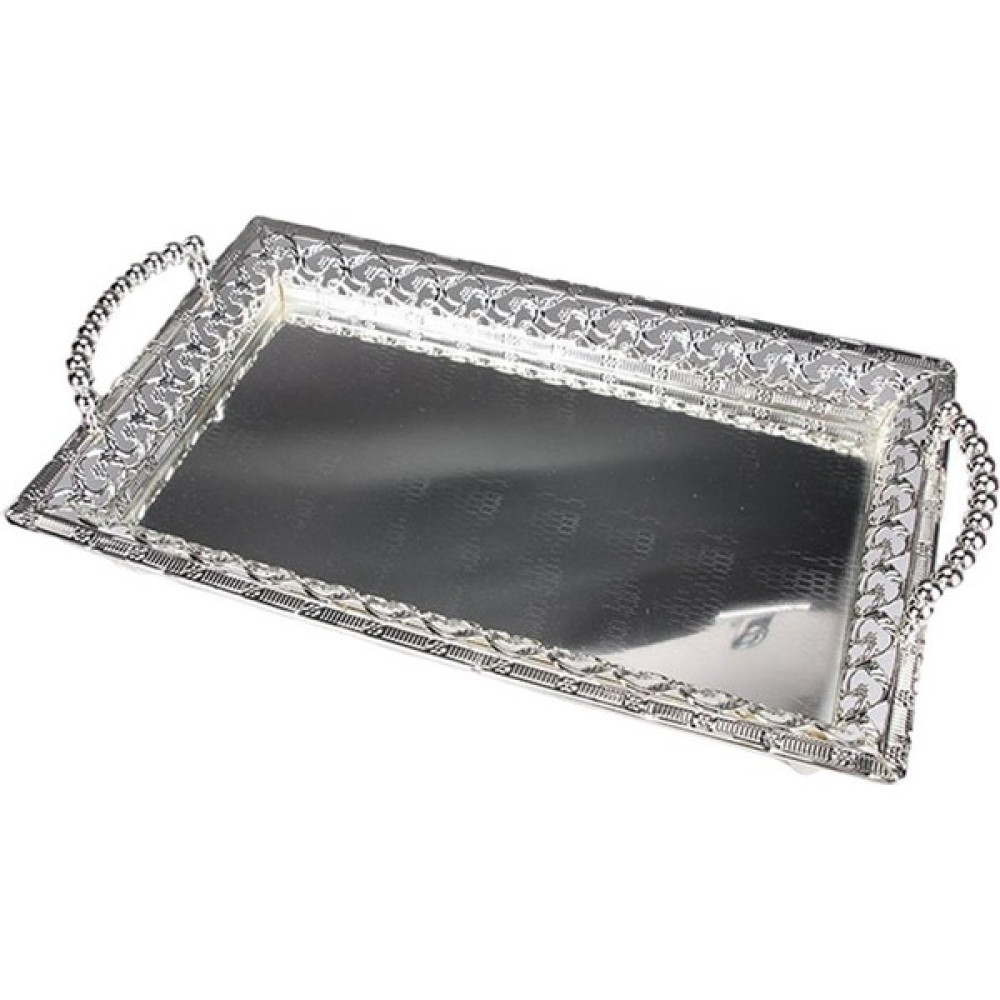 SunniMix Plaka Metal Meyve Şeker Tepsileri Ktv Otel Plaka Sepeti Düğün Parti Tepsi Çanak Gümüş 35X22 cm - Renkli Servis Tepsisi Fiyatı