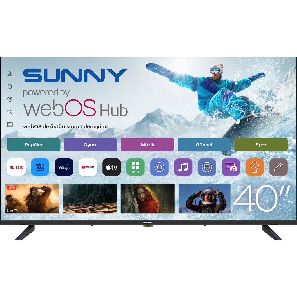 Sunny SN40LEDM-W02S 40'' 101 Ekran Uydu Alıcılı Full HD webOS LED TV Televizyonlar Fiyatı