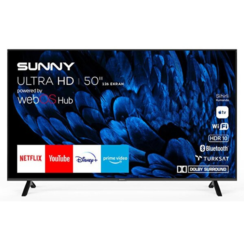 Sunny Sn50Fmn252 50" 127 Ekran Uydu Alıcılı 4K Ultra HD webOS Smart LED TV Televizyonlar Fiyatı