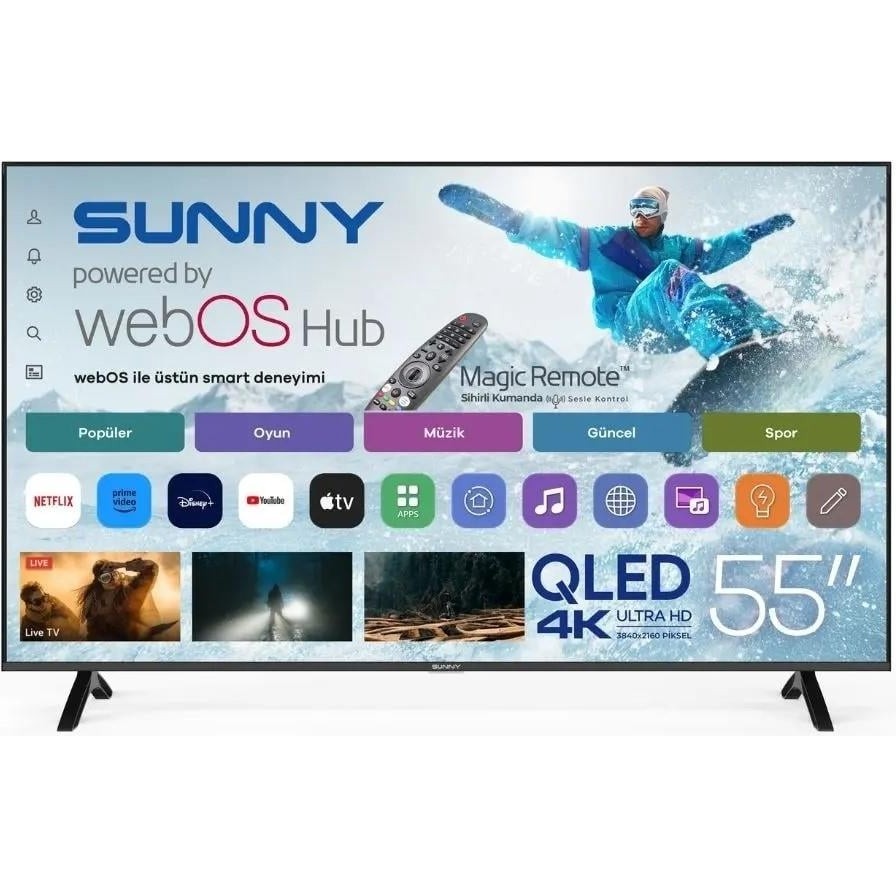 Sunny SN55QMN252 55" 140 Ekran Uydu Alıcılı 4K Ultra HD webOS Smart QLED TV - 55'' SSD / Solid State Drive Fiyatı