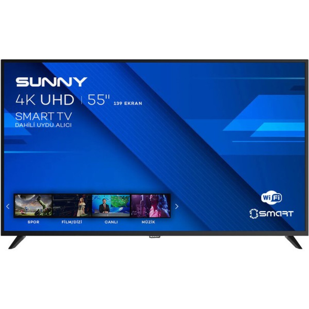 Sunny SN55UAL402 55" 139 Ekran Uydu Alıcılı 4K Ultra HD Android Smart LED TV Televizyonlar Fiyatı