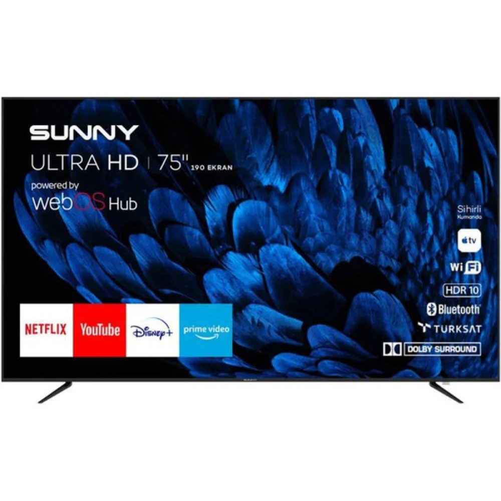 Sunny SN75LEDB252 75" 190 Ekran Uydu Alıcılı 4K Ultra HD WebOS Smart LED TV - 4 K Uhd Webos 2.0 Uydulu Led Tv Televizyonlar Fiyatı