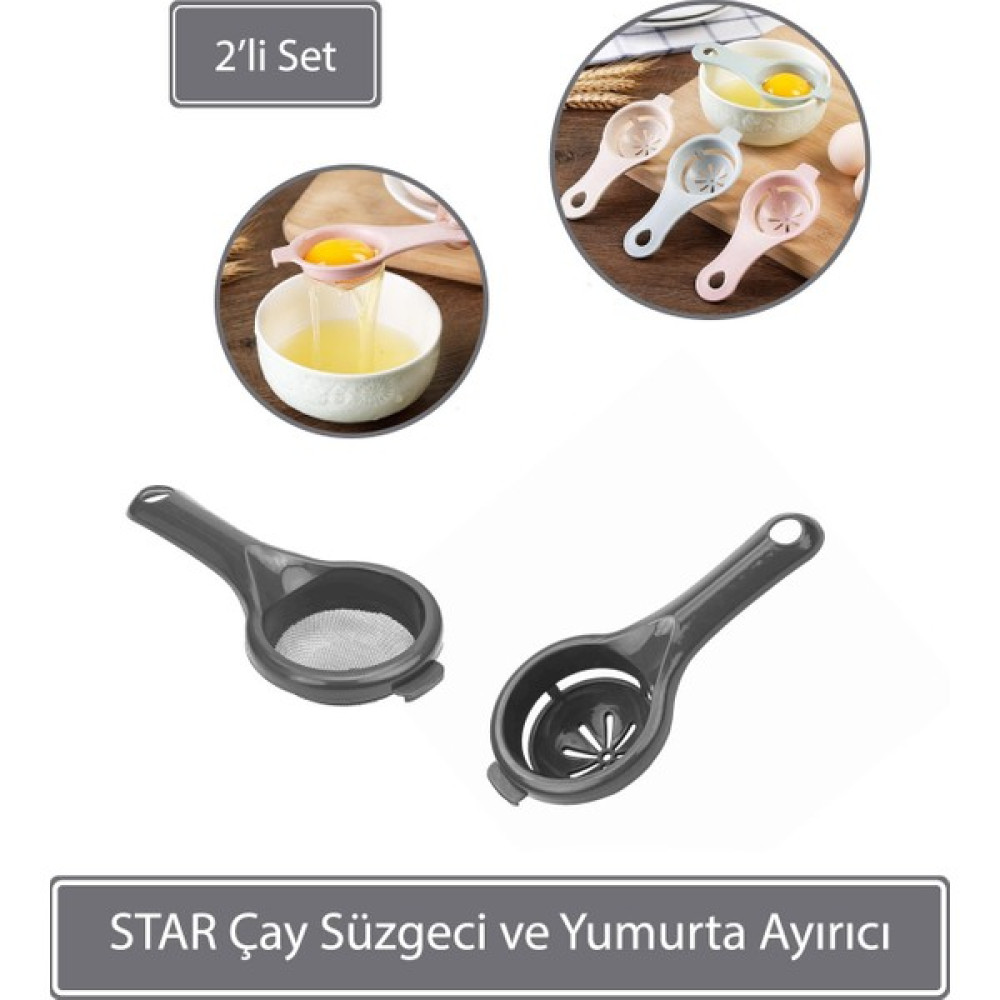 Sunplast Star Çay Süzgeci ve Yumurta Ayırıcı - Antrasit Mutfak Gereçleri Fiyatı