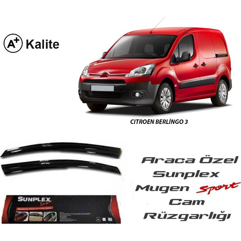 Sunplex Citroen Berlingo 3 Sunplex Mugen Tip 2'Li Cam Rüzgarlığı Oto Rüzgarlıkları Fiyatı