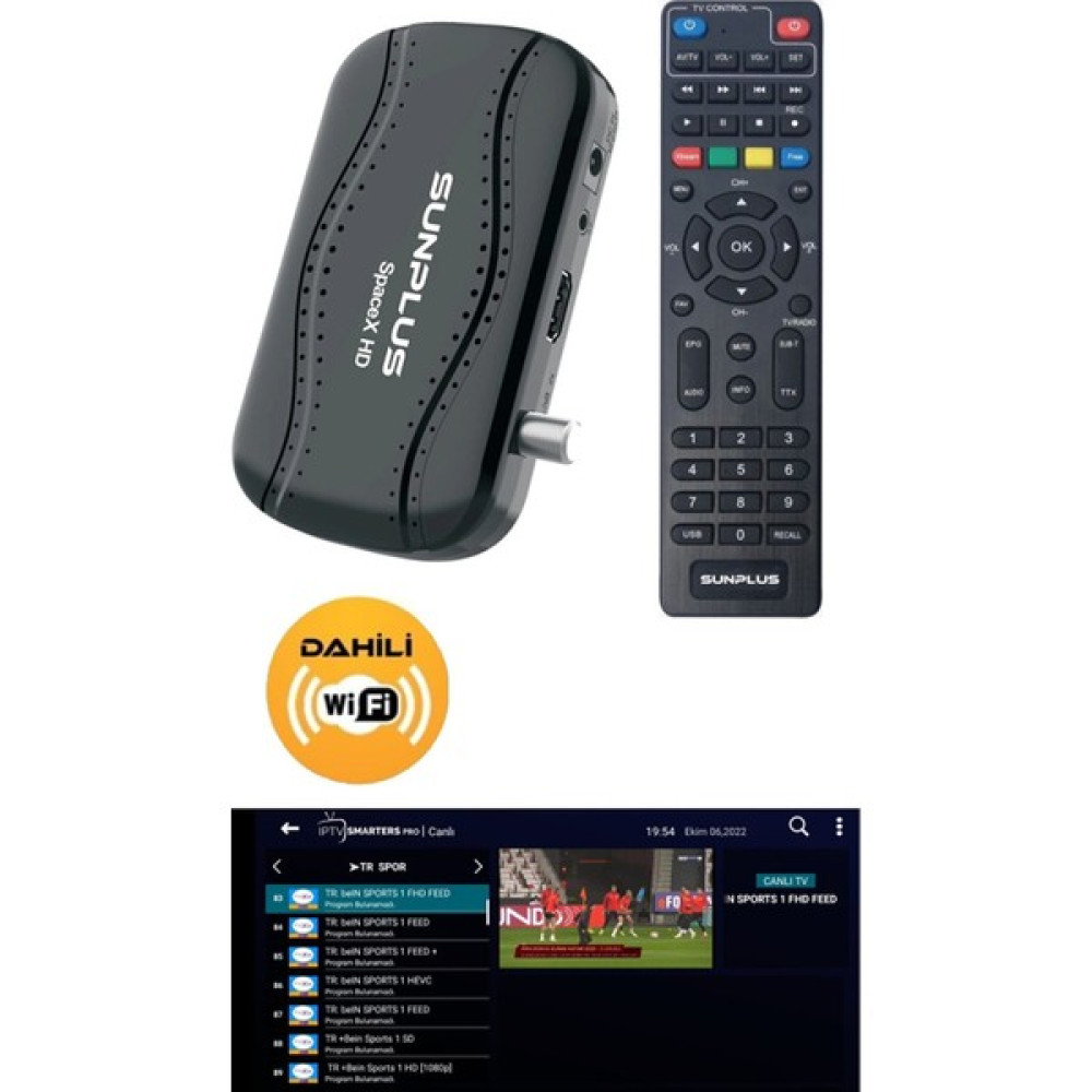 Sunplus Full Paket Hediye Yayın - Ip.tv - Full Hd Uydu Alıcısı - Çanaksız / Kablosuz Uydu Alıcısı Uydu Alıcıları Fiyatı