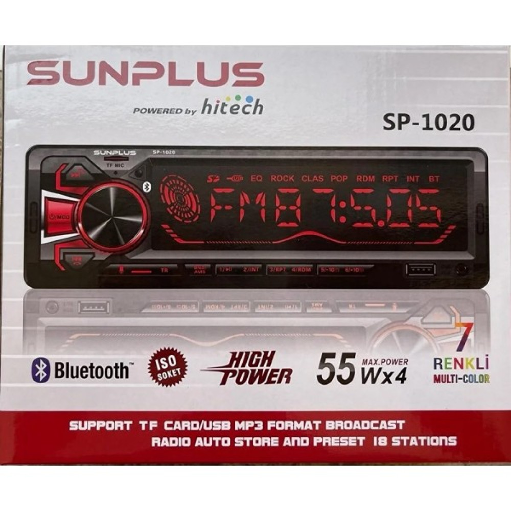 Sunplus SP-1020 4X55 Watt Bluetooth /usb/sd/radyo Oto Teyp 10304 Oto Teypleri Fiyatı